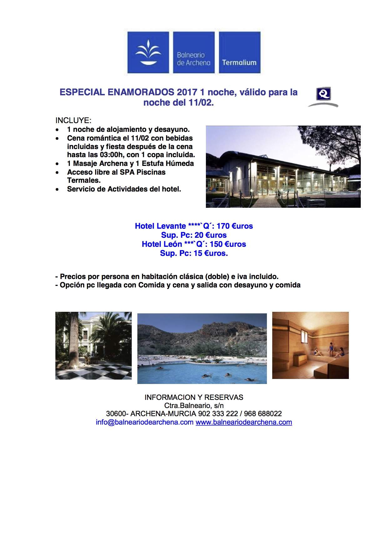 1 noche Balneario Archena