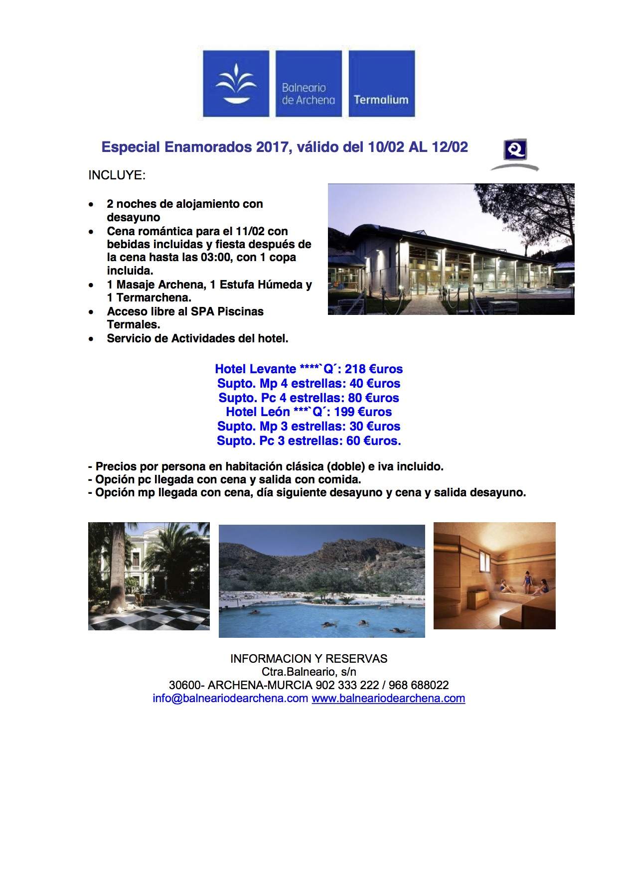 2 noches Balneario Archena