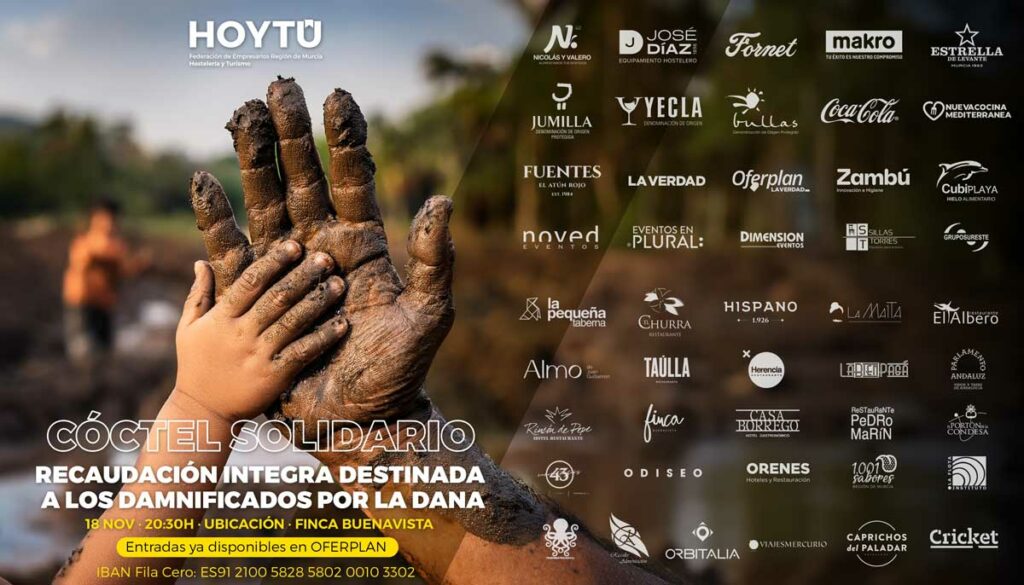 HoyTú convoca un cóctel solidario para 1.000 personas cuya recaudación se destinará íntegramente a los damnificados por la DANA